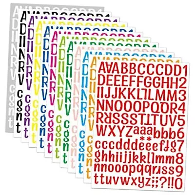 1512 Alphabet Stickers 12 Sheets Alphabet Stickers Vinyl Self-Adhesive A4 • $12.12