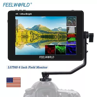 FEELWORLD LUT6S 6 Inch DSLR Camera Field Monitor Touch HD 2600nit 3G SDI 4K USA • $329.60