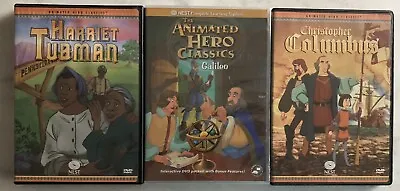 NEST Animated Hero Classics DVDs Lot Of 3: Harriet Tubman Galileo Columbus OOP • $18.38