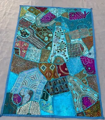 £5.50 • Buy  Handstitched Cotton Kantha Patchwork Quilt Bedspread Cotton Ralli 143x100 Cm