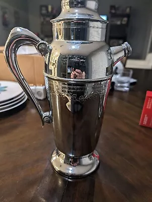 Vintage Art Deco MCM Chrome Footed Bar Martini Pitcher Cocktail Shaker • $15