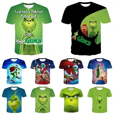 Unisex How The Grinch Steal Christmas Short Sleeve T-Shirt Tee Top Xmas Gifts AU • $14.46