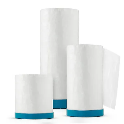 Pre Taped Plastic Dust Sheets For Decorating Film Roll Protector Drop Cover • £10.13