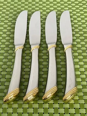 Mikasa ECLIPSE GOLD Stainless 4 Dinner Knives 18-8 Glossy Flatware B87G • $30.95