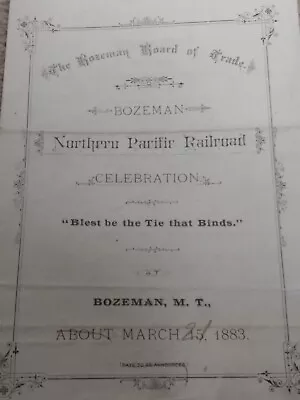 $39.99 • Buy 1883 Northern Pacific Railroad Ceremony Brochure 