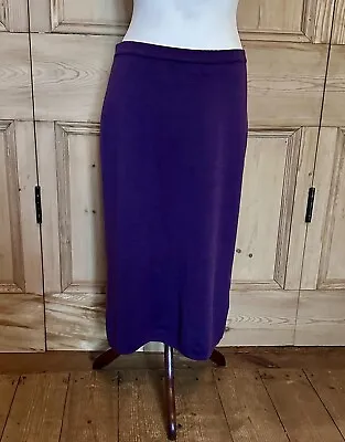 Wall London Purple Merino Wool Knit Midi Skirt Size L UK 16 • £20