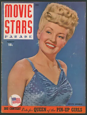 Movie Stars Parade Magazine August 1943 Betty Grable ~Gene Tierney ~Desi Arnaz • $74.99