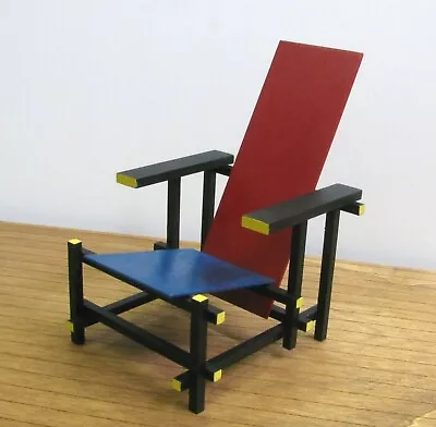 Red&Blue ICONIC CHAIR 1/12 Scale Fameous Handmade Mini Replica Collectible • $59.90