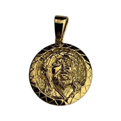 Gold Jesus Medallion Pendant 18k Stamped Gold Filled Necklace Pendant NEW • $18.09