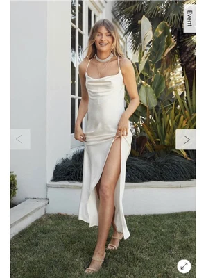 $10 • Buy White Cowl Neck Maxi Formal Dress