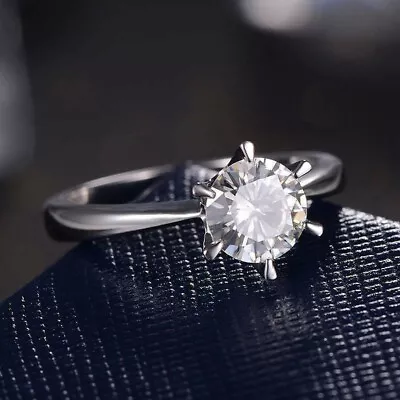 Delicated Engagement & Wedding Solitare Simple Ring 1.5ct  14k White Gold Over • $107.80