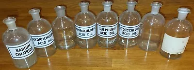 Job Lot Of 8 250ml Vintage Chemistry Laboratory Equipment Glass Bottles - Std • £29.99