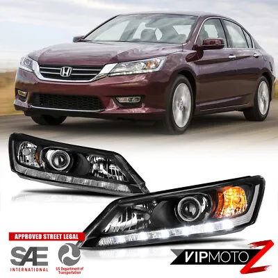 For 13-15 Honda Accord [LED DRL Model] Black Factory Style Replacement Headlight • $212.99