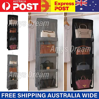 8 Pocket Double-sided Handbag Storage Bag Holder Hanging Organizer Shelf MEL • $12.28