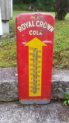 Beautiful Large 1950's Vintage Royal Crown Cola Thermometer 25 1/2  Tall • $175