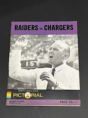 Vintage 1967 San Diego Chargers @ Oakland Raiders AFL Football Game Program NM • $10