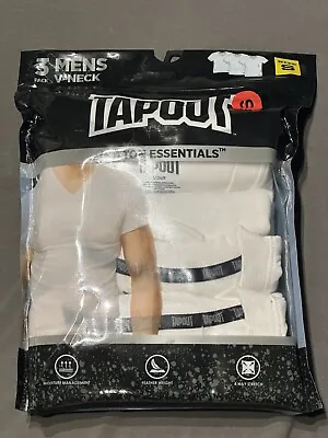 Size: Small Tapout Men's  V-Neck Tee Shirts Pack New In Package White Cotton • $23.99