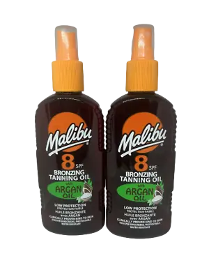 Malibu Tanning Oil Bronzing 8SPF With Argan Oil X 2 200ml • £12.95