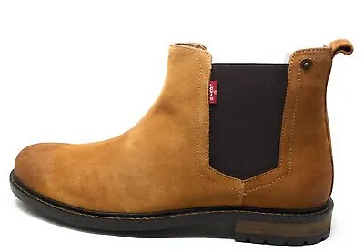 Levis Mens Keith Pull On Chelsea Ankle Boots Tan / Brown Suede Size 11 M US • $29.99