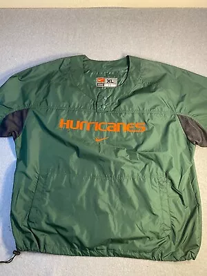 Miami Hurricanes Mens Green Windbreaker Jacket Short Sleeve Size XL • $16.99