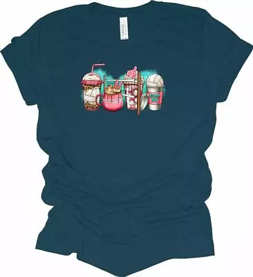 Leopard Volleyball Coffee Cup Drinks T-Shirt Volleyball Shirt • $24.17