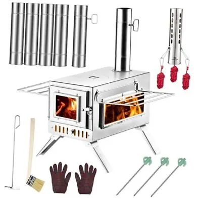 Hot Tent Stove Wood Burning StoveSmall Wood Stove With 7 Stainless Steel • $230.24