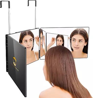 3 Way Mirror For Self Hair Cutting 360 Trifold Barber Mirrors 3 Sided Makeup Mi • $38.72