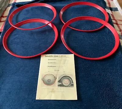 Vintage German Vw Red Beauty Trim Rings For Vw 15 Inch Rims • $115