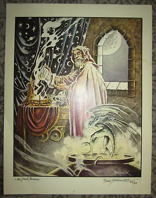 Frank Brunner Signed Numbered Merlin Sorcerer Poster Art Golden Graphics 1976 • $59.99