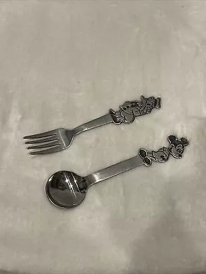 Bonny Walt Disney Mickey Mouse And Donald Duck Childs Spoon Fork Vtg Flatware • $23