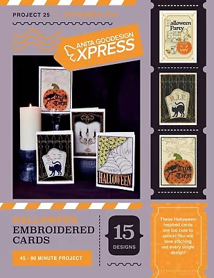 Halloween Embroidered Cards - Anita Goodesign Express #25 • $20