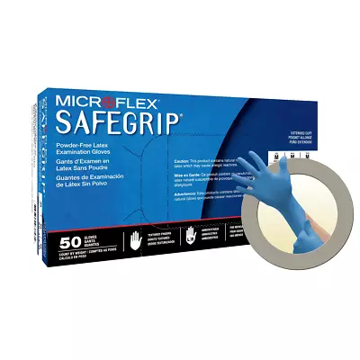 Microflex SG375XL-CASE SafeGrip XL Disposable Latex Blue Gloves - 500pk • $128.69