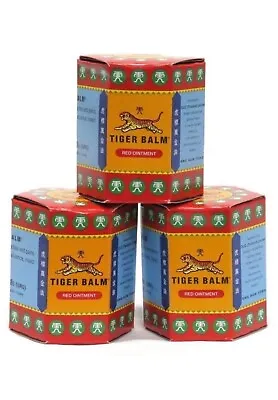 Tiger Balm (Red) Super Strength Pain Relief Ointment 19.4g  (pack Of 3 Jars ) • $23.99