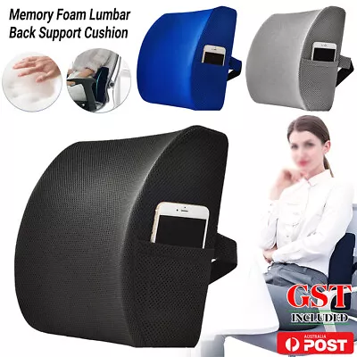 $18.99 • Buy Memory Foam Lumbar Back Support Cushion Pillow Waist Home Office Car Chair Mesh