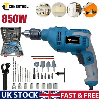 Corded Impact Hammer Drill Electric Screwdriver Variable Speed 850W Power Tool • £20.99