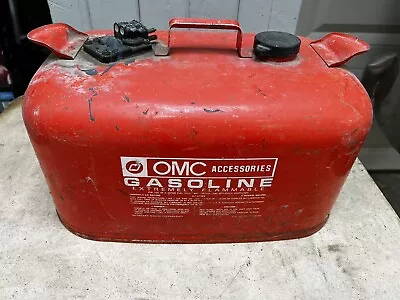 Vtg Omc Metal 6 Gallon Marine Outboard Motorboat Gas Fuel Can Tank Boat • $34.99