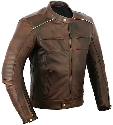 $82 • Buy Vagos Motorbike Leather Jacket Motorcycle Protection CE Armours