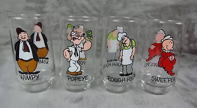 Vintage 1975 POPEYE Coca Cola Kollect-A-Set Series Drinking Glasses Set Of 4 • $29.95