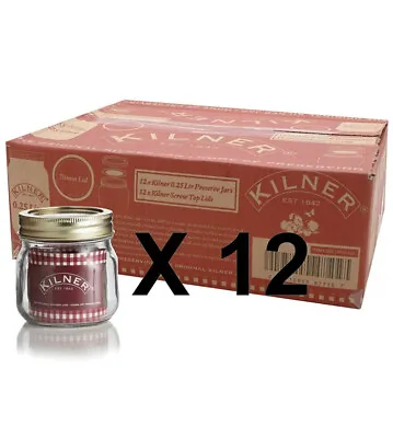 £19.99 • Buy 12 X Kilner 0.25lt Preserve/Screw Top Jar