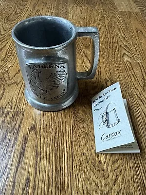 Vintage CARSON Pewter Beer Mug - Taberna Del Gallo 1734 • $20
