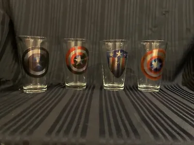 $50 • Buy Marvel Avengers Captain America Shield Pint Glasses Set Of 4