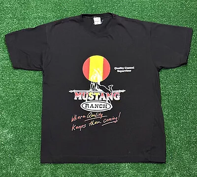 Vintage Mustang Ranch T Shirt Mens Medium W22”XL27” Quality Control Supervisor • $20