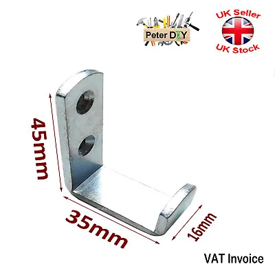 Garage Shed Storage Wall Mounted Steel Thick Straight Hook 35x45mm • £3.47