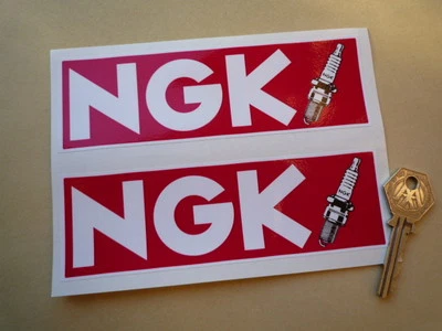 £2.99 • Buy NGK 6  Pair Oblong 90's Superbike STICKERS GP F1 HONDA WSB Bike Motorcycle Car