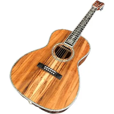 All Solid Koa Wood 39 Inch Ooo Style Acoustic Guitar Abalone Ebony Fingerboard • $748