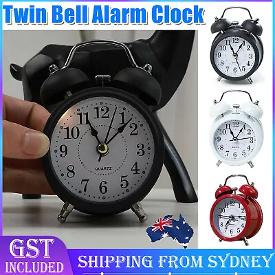 $12.46 • Buy Twin Bell Analogue Alarm Clock Vintage Retro Loud Clocks Battery Bedside Desk AU