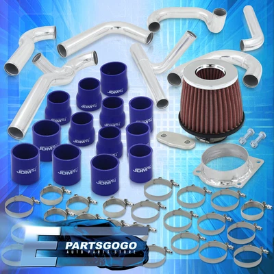 $53.99 • Buy For 94-97 Ford Mustang 3.8L V6 Turbo Intercooler FMIC Piping Kit + Filter Clamps