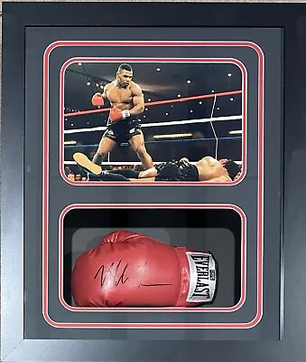 Mike Tyson Signed Glove Shadow Box Mike Tyson Hologram Authentic KO RED • $299.99