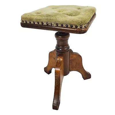 $148 • Buy Vintage Piano Stool Adjustable Eastlake Victorian Tufted Upholstery