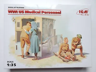 ICM 1:35 WWI US Medical Personnel Model 4 Figure Kit 35694 • $26.99